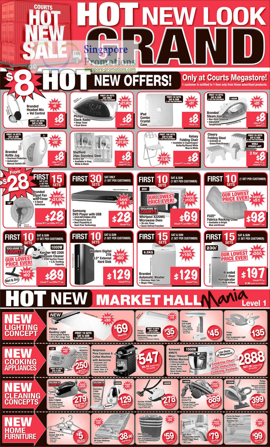 8 Dollar LIMITED offers, Deals, Mic, Radio, Case, Chair, Stool, 28 Dollar Offers, More Limited Offers, New Market Hall, Cooking Appliances