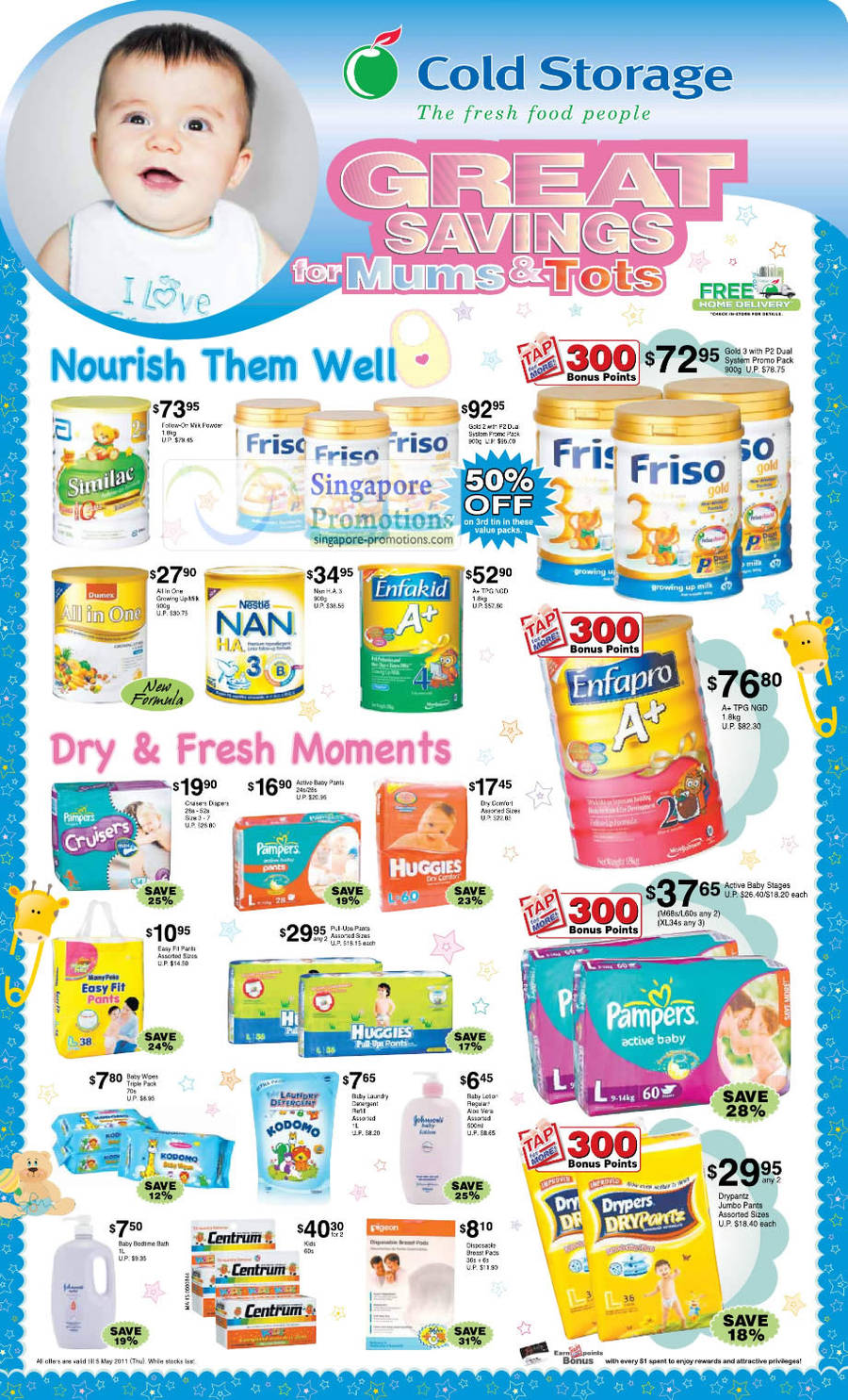 Baby, Friso, Similac, Dumex, Nestle, Enfakid, Enfapro, Cruisers, Huggies, Pampers, Drypers, Centrum