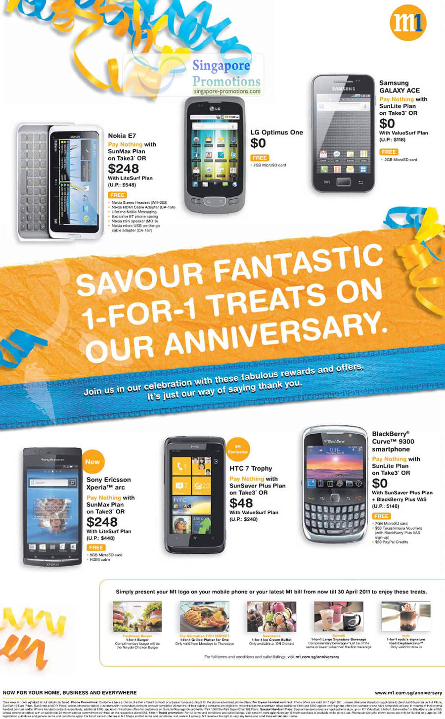 Nokia E7, LG Optimus One, Samsung Galaxy Ace, Sony Ericsson Xperia Arc, HTC 7 Trophy, Blackberry Curve 9300