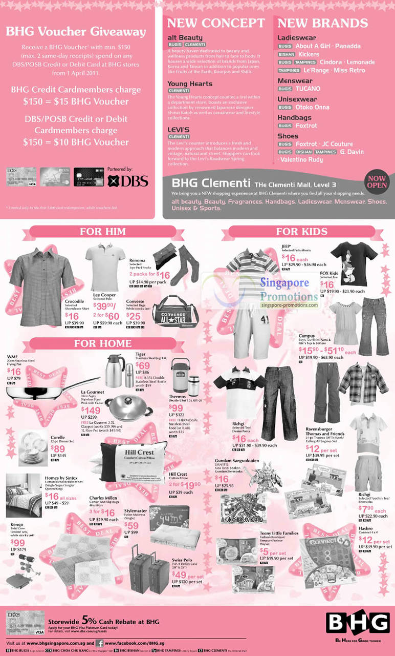 Renoma, Lee Cooper, Crocodile, Converse, Jeep, Campus, Fox Kids, Hasbro, Swiss Polo, Thermos, WMF, Corelle, La Gourmet