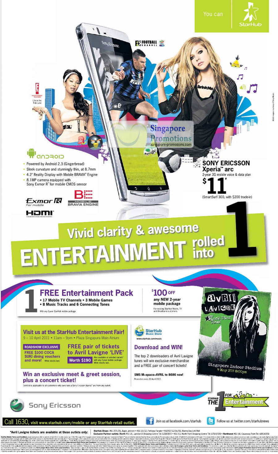 Sony Ericsson Xperia Arc, Avril Lavigne Free Tickets