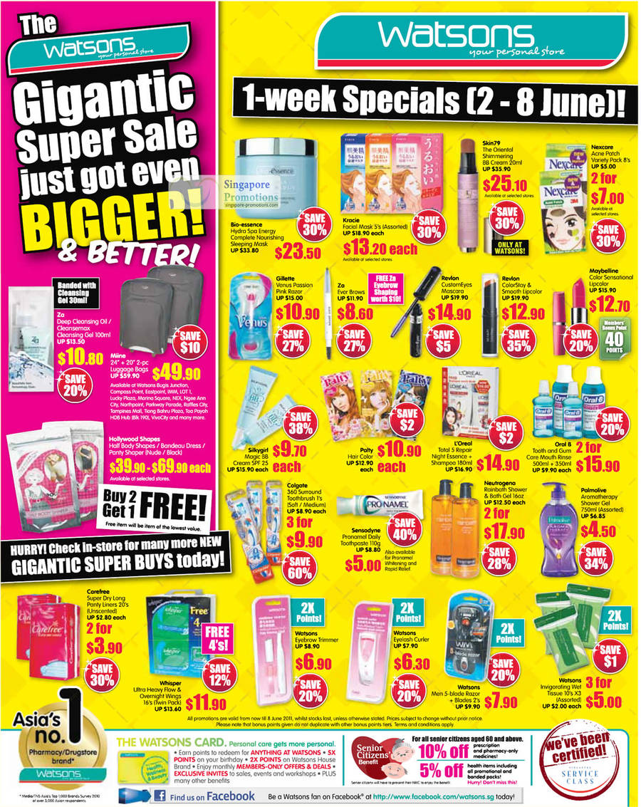 2 Jun 1 Week Specials Bio Essence, Skin79, Revlon, Maybelline, Miine, Hollywood Shapes, Neutrogena, Sensodyne, Palmolive