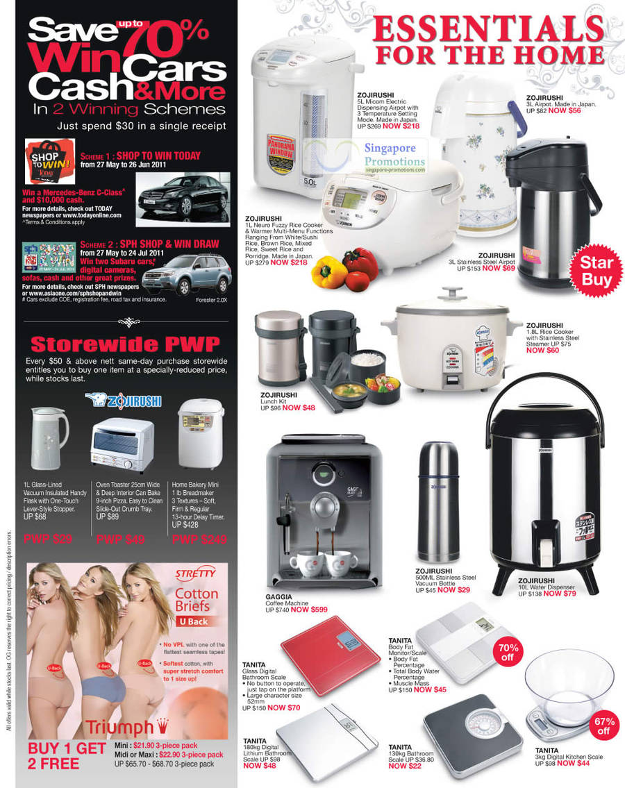 20 Jun Zojirushi Kitchenware, Airpot, Rice Cooker, Coffee Machine, Gaggia, Tanita Digital Scale, Bathroom