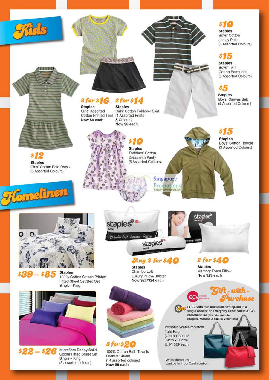 23 Jun Kids Apparel Staples, Fitted Sheet Set, ChamberLoft Pillow Bolster, Memory Foam Pillow, Skirt, Shirt, Bermudas