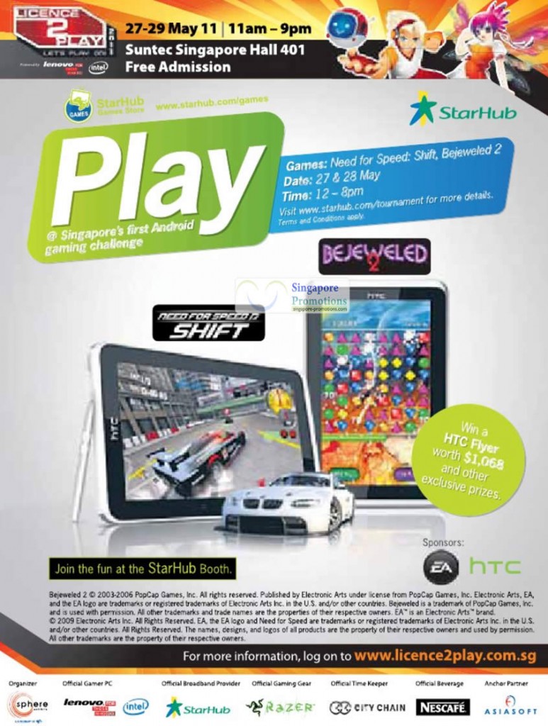 25 May Starhub Play Android Gaming Challenge Need For Speed Shift, Bejeweled