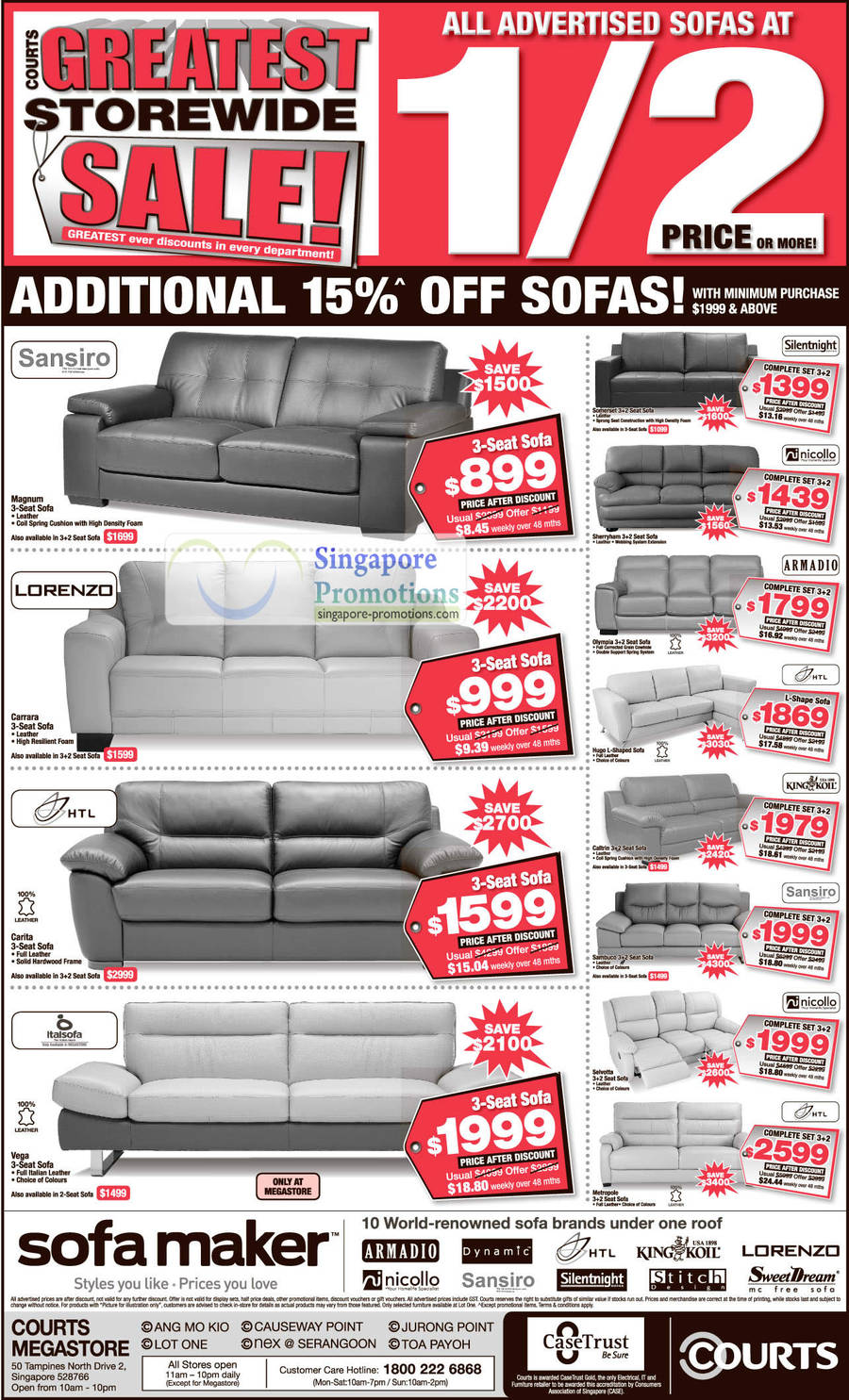 4 Jun Sofas, Sansiro Magnum,Somerset, Sherryham, Lorenzo Carrara, Olympia, Hugo, HTL Carita, Caltrin,Sambuco, Selvotta, Italsofa Vega, Metropole