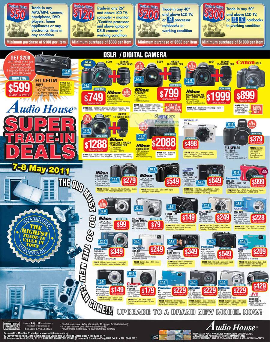 Fujifilm 3DW3, Nikon D3100, D5000, D7000, D90, D300S, Fujifilm FX-S2500, Coolpix L110, P7000, Samsung NX100, Panasonic DMC-GF2, L22, JX-200, FX-JZ300, Olympus MJU-5010, Panasonic DMC-TZ10, Sony DSC-T90