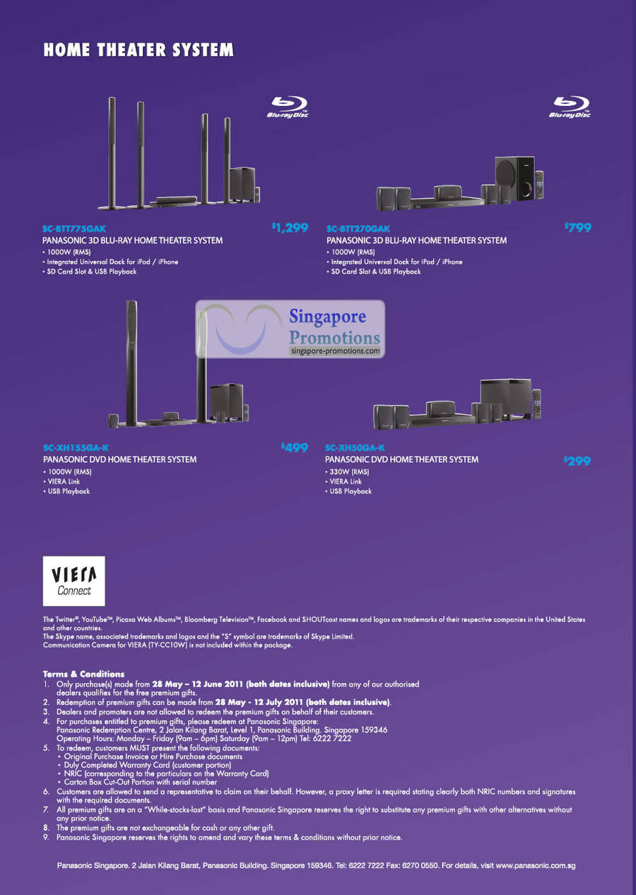 Home Theater System SC-BTT775GAK, SC-BTT270GAK, SC-XH155GA-K, SC-XH50GA-K