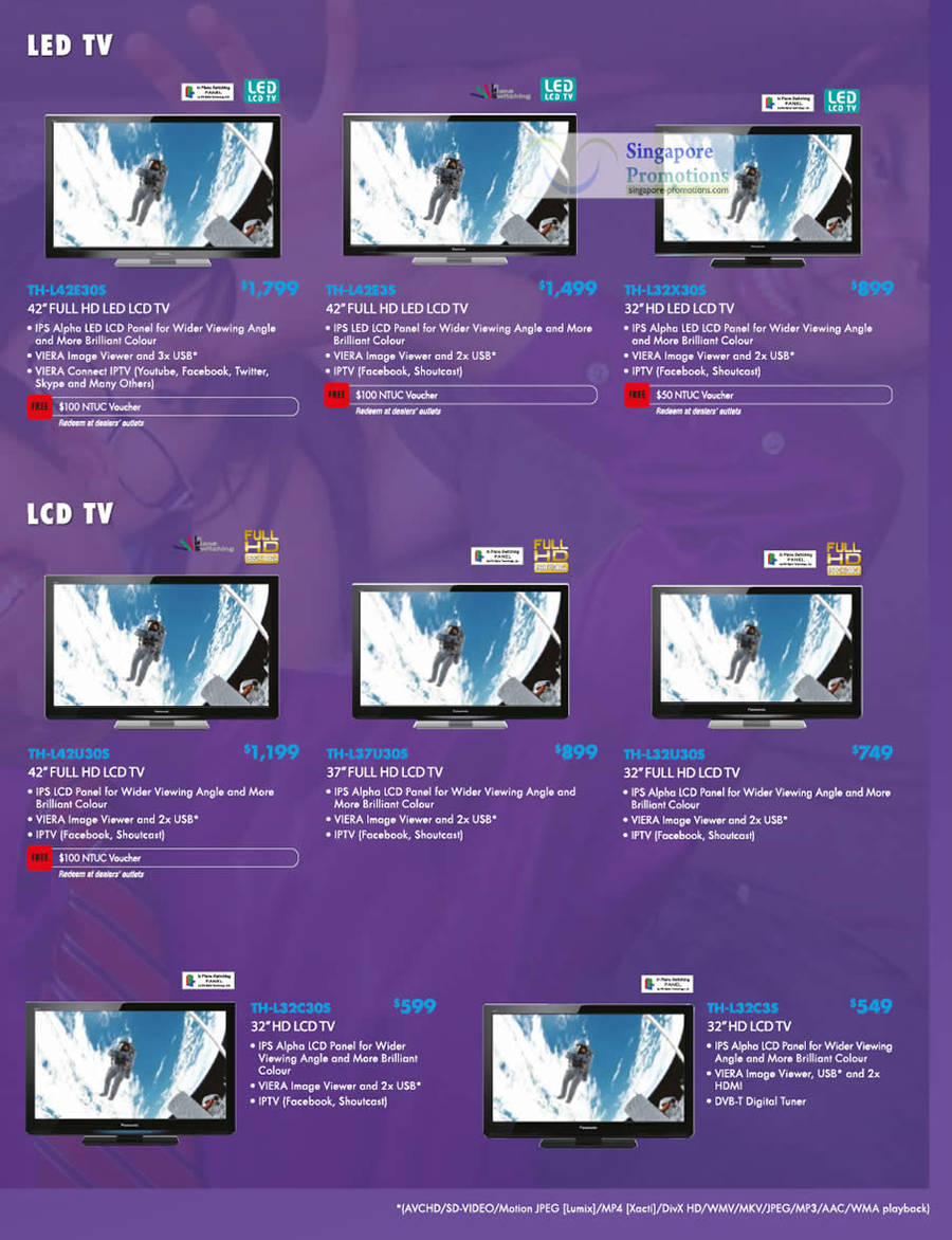 LED TV TH-L42E30S, TH-L42E3S, TH-L32X30S, LCD TV TH-L42U30S, TH-L37U30S, TH-L32U30S, TH-L32C30S, TH-L32C35