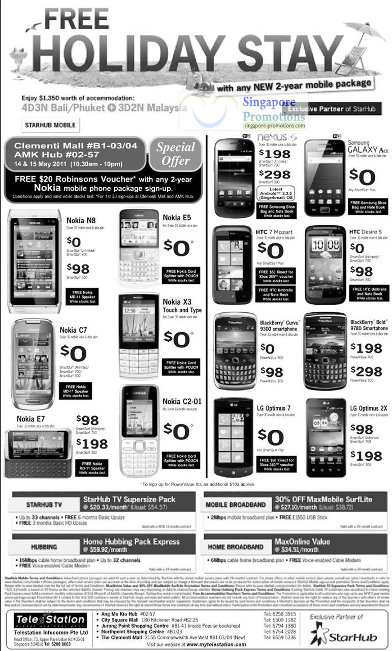 Telestation Nokia N8, E5, X3, E7, C2-01, Nexus S, Samsung Galaxy Ace, HTC 7 Mozart, HTC Desire S, LG Optimus 7, Optimus 2X