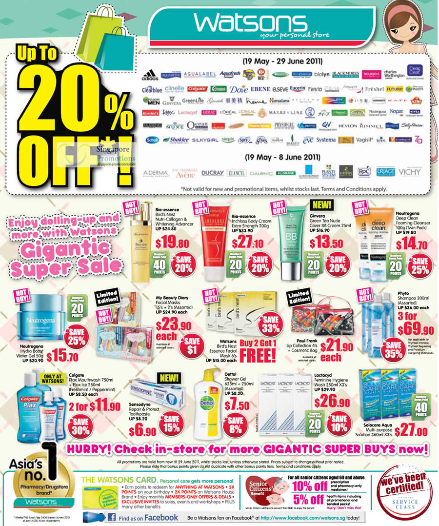 Up To 20 Percent Off, Bio Essence, Ginvera, Neutrogena, Dettol, Colgate, Beauty Diary, Phyto, Sensodyne