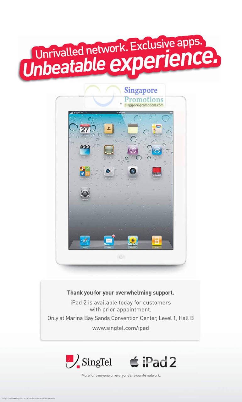 iPad 2 Available At Marina Bay Sands Convention Center For Customers With Prior Appt