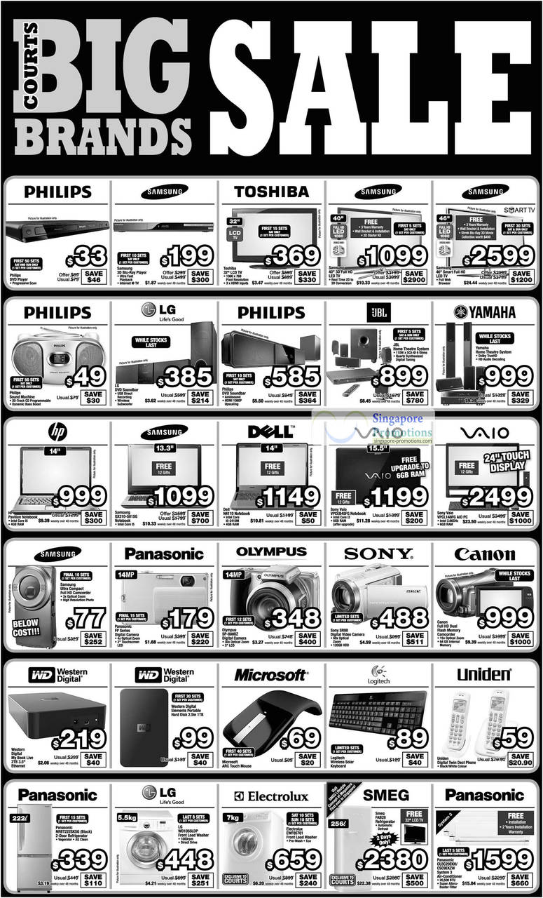 10 Jul Limited Deals, Samsung LED TV, Toshiba, Philips, Soundbar, Yamaha Home Theatre System, Notebooks Sony VPCEB45FG, VPCL148FG Desktop PC, Dell N4110, Samsung QX310