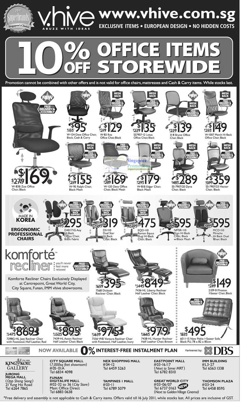 8 Jul Office Chairs, Zoe Office, Dave, Ritz, Lotus, Bruno, March, Ralph, Davy, Dyna, Hector, Edgar, DA40171G, Roman Equus, Dickson Recliner, Liberty, Komforte, Ventura