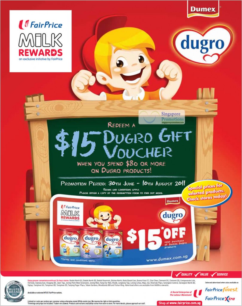 Dumex Dugro Spend 80 Dollars, Redeem 15 Dollar Dugro Gift Voucher Valid Till 11 Aug 2011