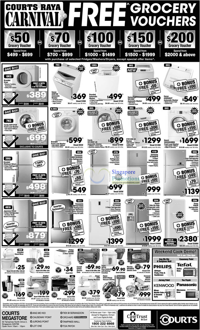 23 Jul Washing Machines Washer Sanyo ASW180, Samsung WA10G9, ASWA95HT, Bosch WAS28448MA, CTD1208-UK, Candy GO108DF-UK, GOF107UK, Fridge, Panasonic NRBT263SSSG, RT50EBPN