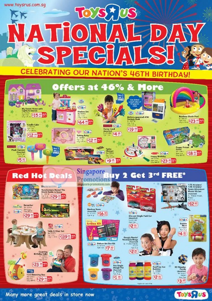 28 Jul Great Deals, Buy 2 Get 1 Free, 46 Percent Off Offers, Candle Cake, Rainbow Shade Pool, Table Chair Set