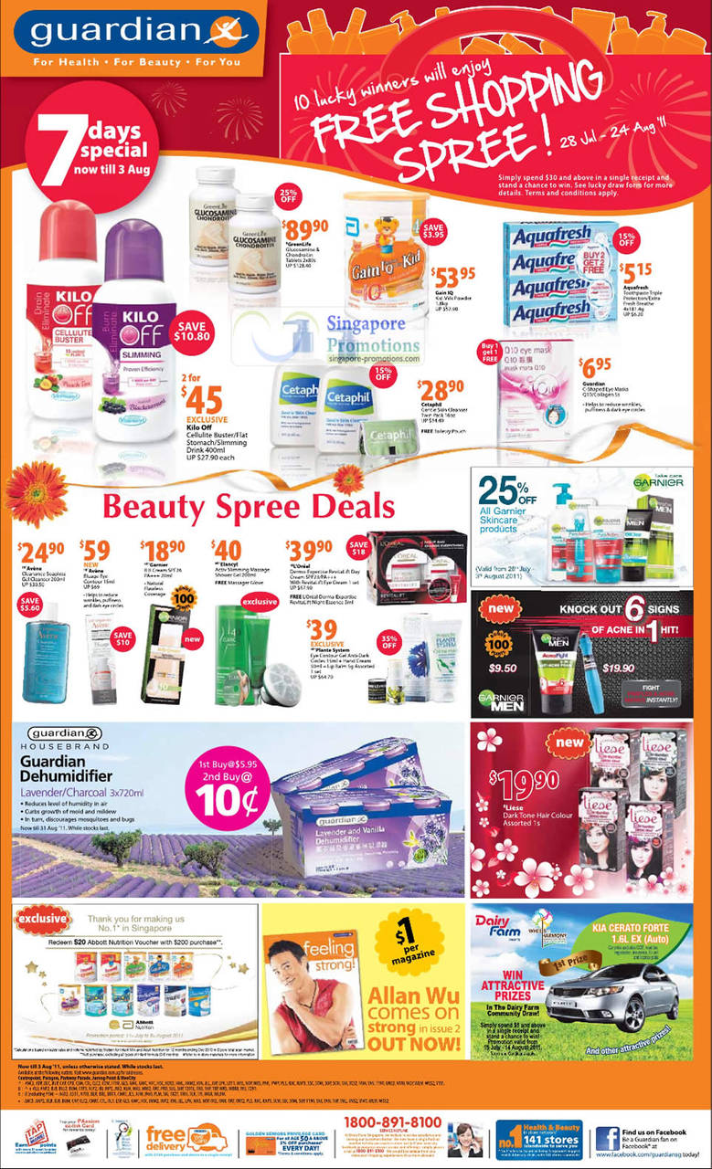 7 Day Specials, GreenLife, Kilo Off Cellulite Buster, Gain IQ, Cetaphil, Avlene, Garnier, LOreal, Liese