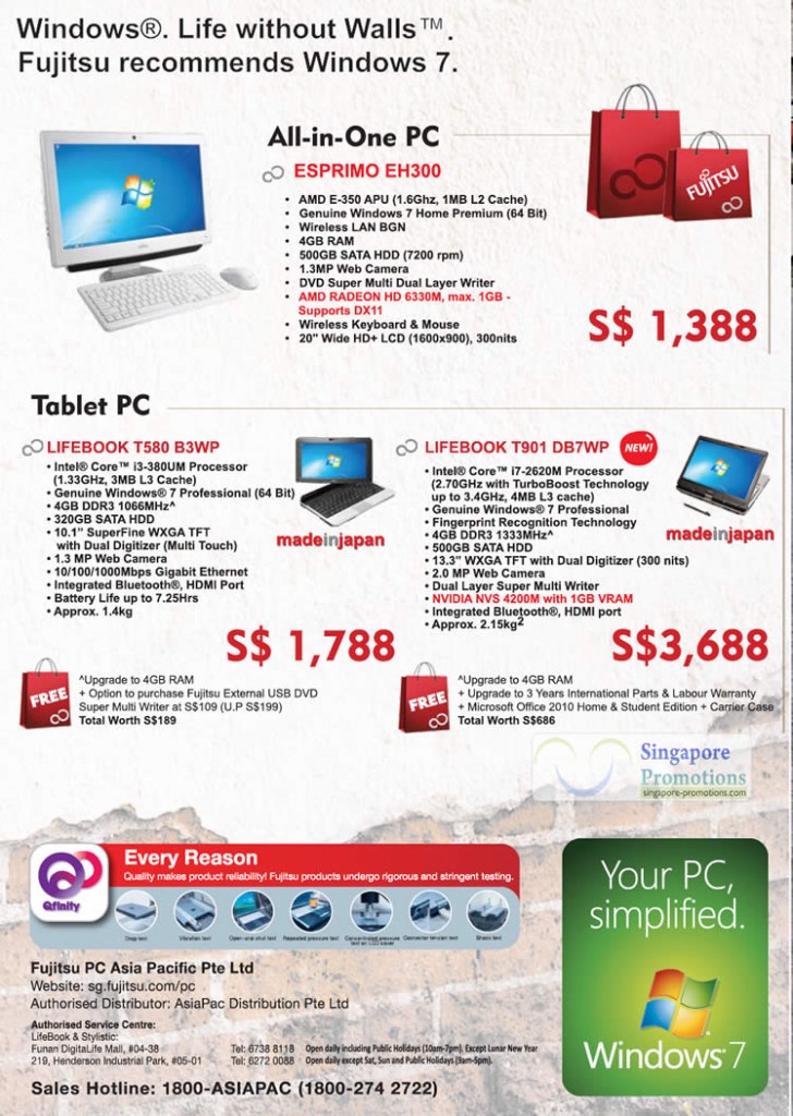 Desktop PC, Tablets All In One Esprimo EH300, Lifebook T580 B3WP, T901 DB7WP