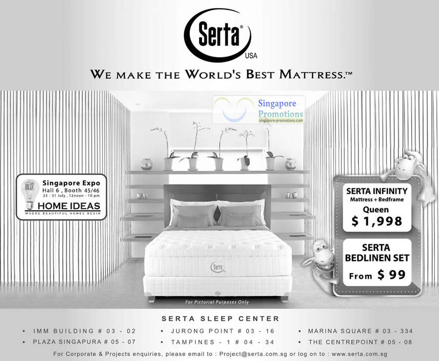 Serta Mattress Infinity, Bedlinen Set, Bed Frame