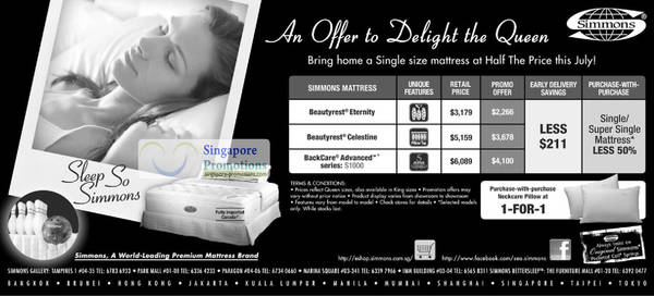 Featured image for (EXPIRED) Simmons Mattresses $211 Off Sale 30 Jul 2011