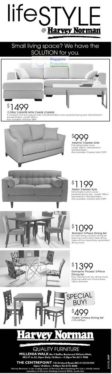 Sofa Coral Chaise Lounge, Adelina, Metro, Brandon, Domayne Picasso, Cabin