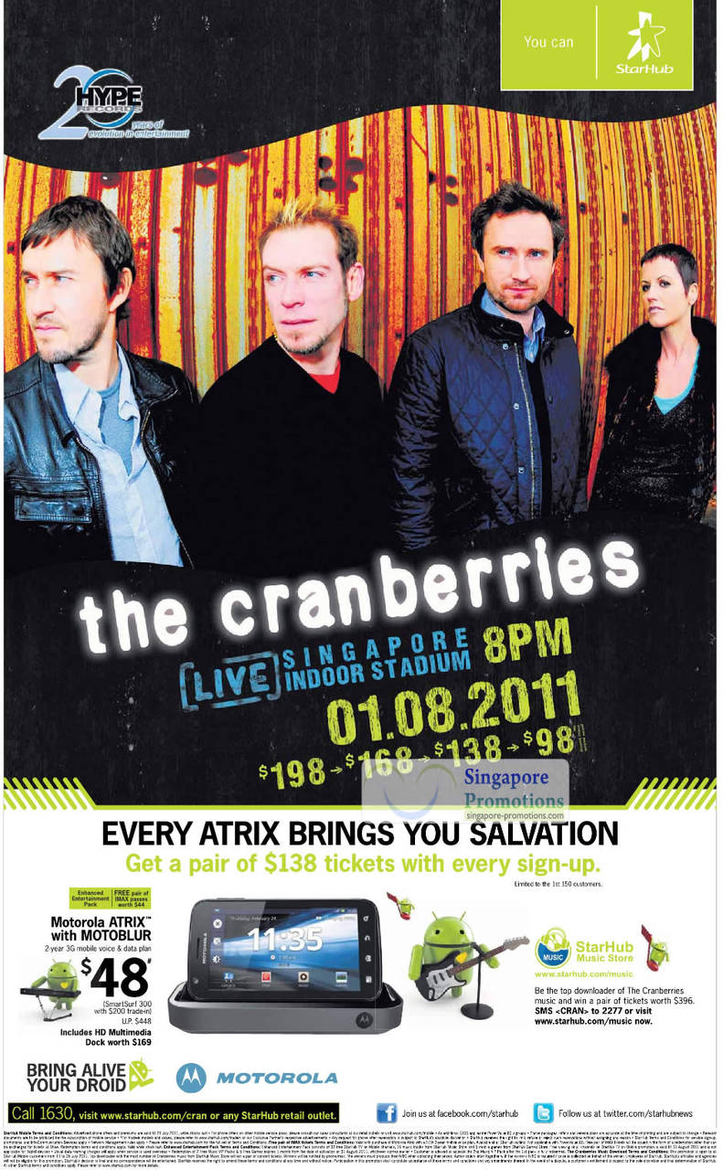 The Cranberries, Motorola Atrix with Motoblur