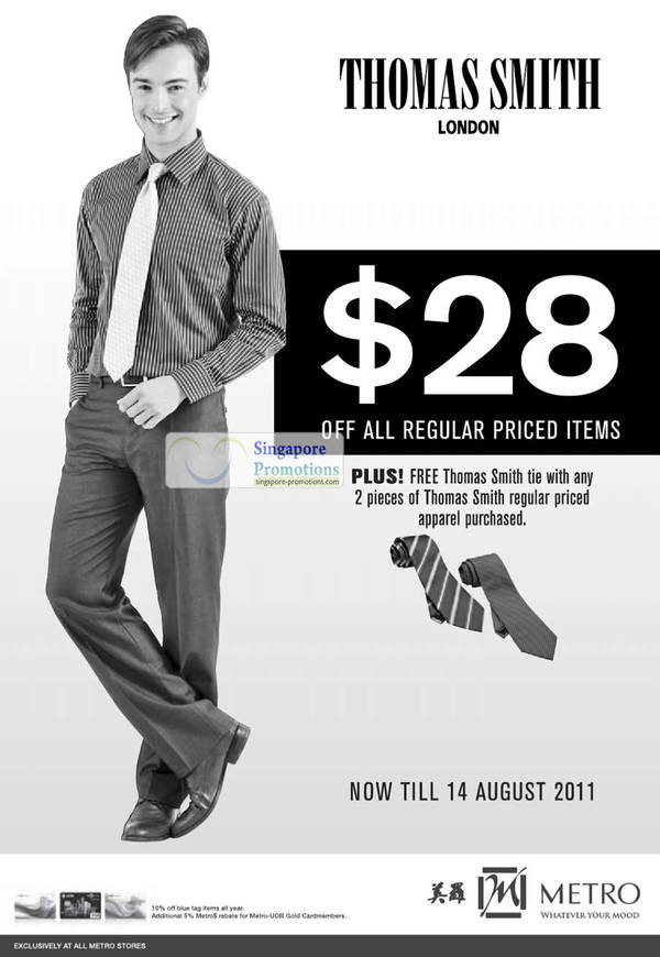 Featured image for (EXPIRED) Thomas Smith London Apparel Sale @ Metro 30 Jul – 14 Aug 2011