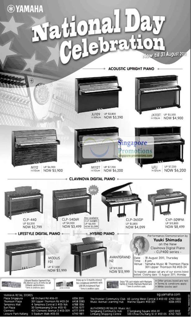 13 Aug Yuuki Shimada Performance Demonstration, Clavinova Digital Piano CLP400 Series