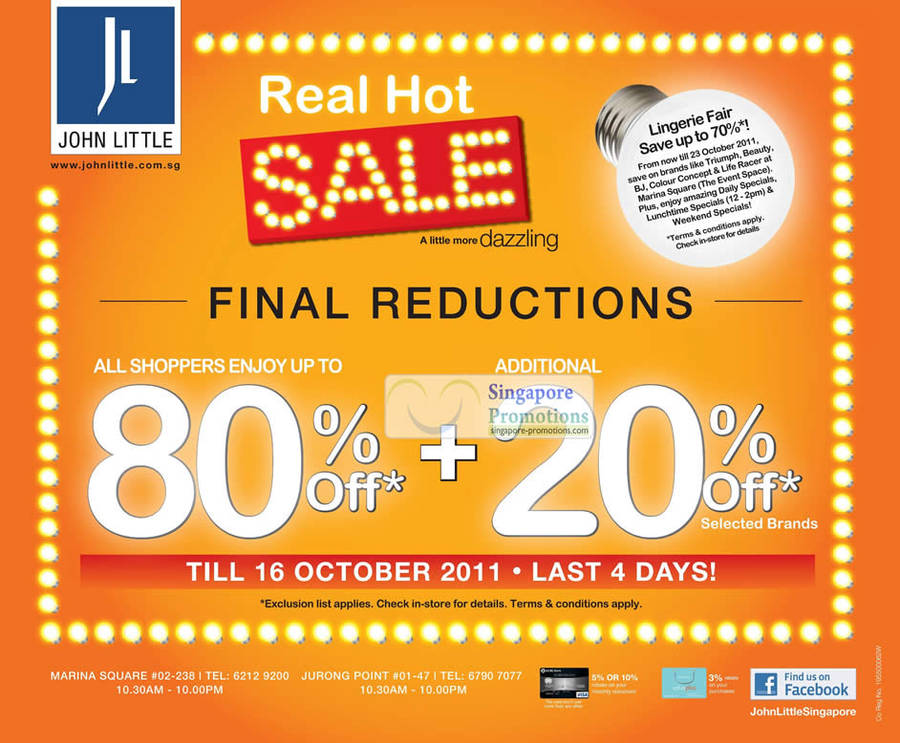 13 Oct Final Reductions Up To 82 Percent Off