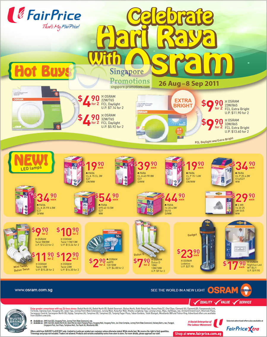 25 Aug Osram Bulbs, LED, FCL Daylight, Extra Bright, Para, LED Lamps, Twist, Dulux D, Ledstixx, Nightlux Led