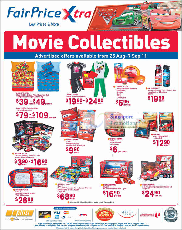 Featured image for (EXPIRED) FairPrice Cars 2 Collectibles, Groceries, Bedding, Electronics & Kitchenware Special Offers 25 Aug – 7 Sep 2011