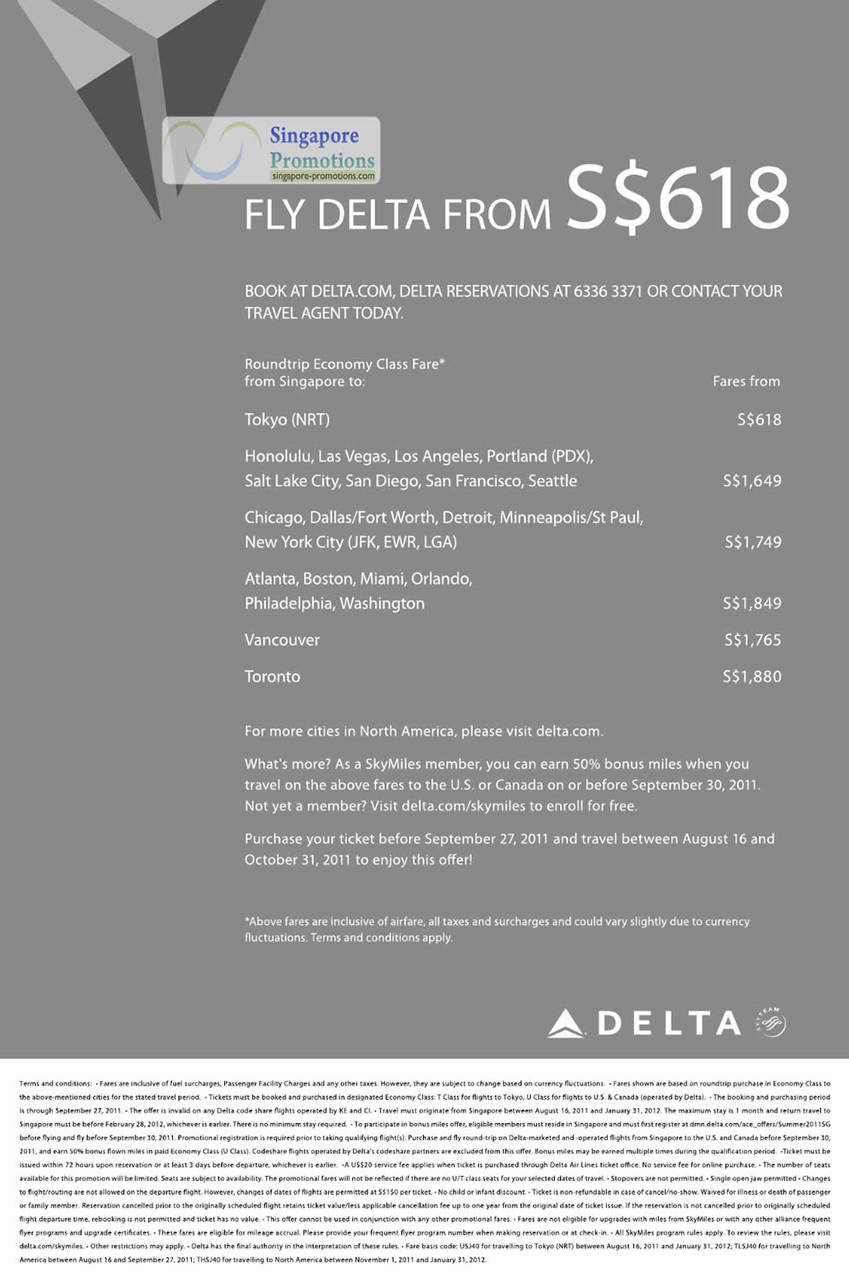 Delta Air Lines 11 Aug 2011