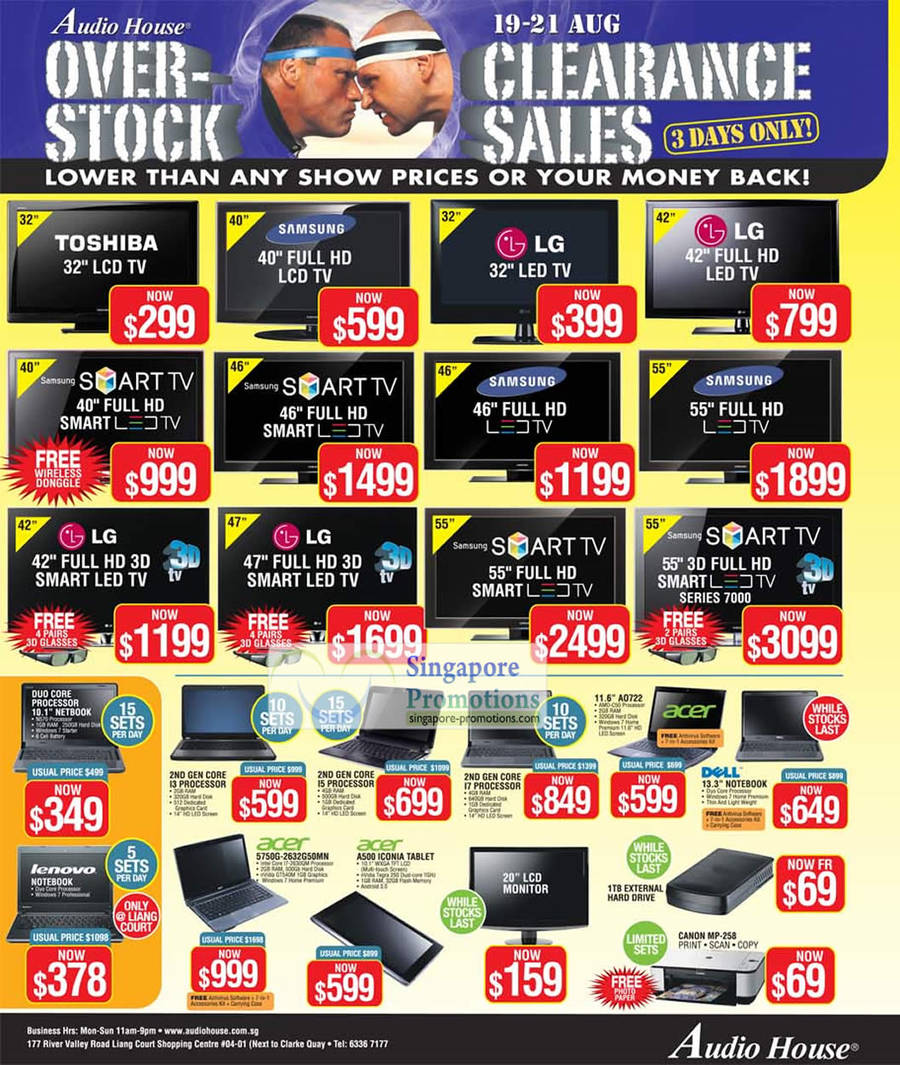 LCD, LED TV, Toshiba, LG, Samsung, Notebooks, Acer 5750G, A500 Iconia Tablet, Dell, A0722, Canon MP-258 Printer, Lenovo