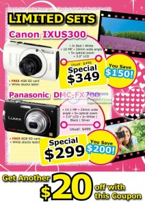 Featured image for (EXPIRED) Best Denki Canon Ixus 300 & Panasonic DMC-FC700 Digital Cameras Special Offer Coupon 18 – 31 Aug 2011