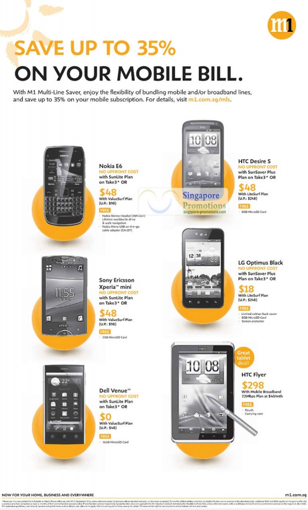 Nokia E6, HTC Desire S, Sony Ericsson Xperia Mini, LG Optimus Black, Dell Venue, HTC Flyer Tablet