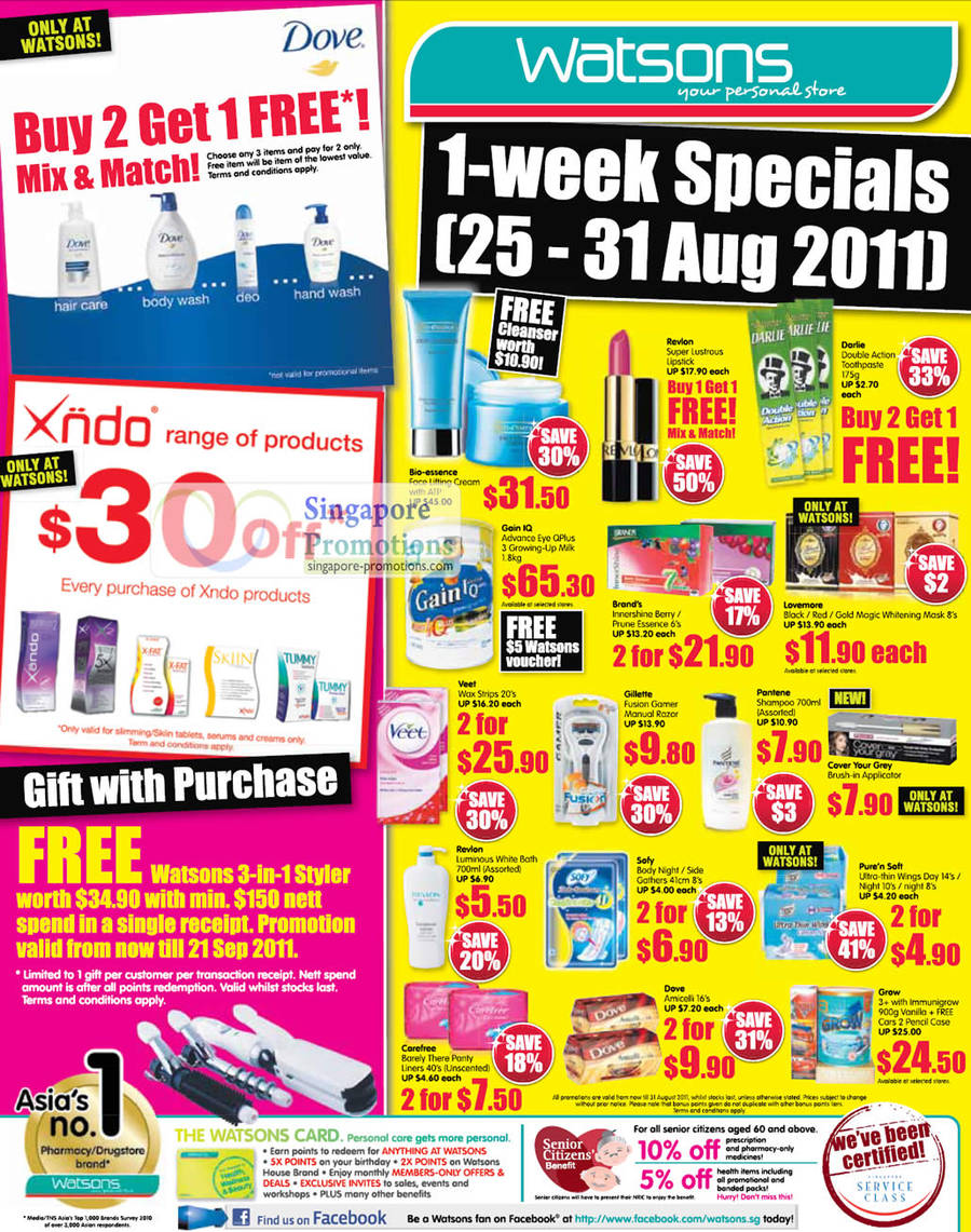 Special Offers, 1 Week Specials