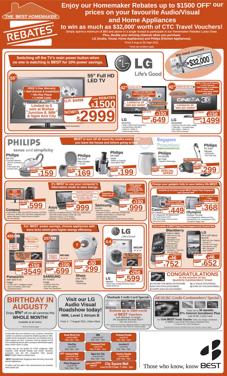 TV, Philips Kitchenware, Notebooks, Digital Cameras, Fridge, Smartphones