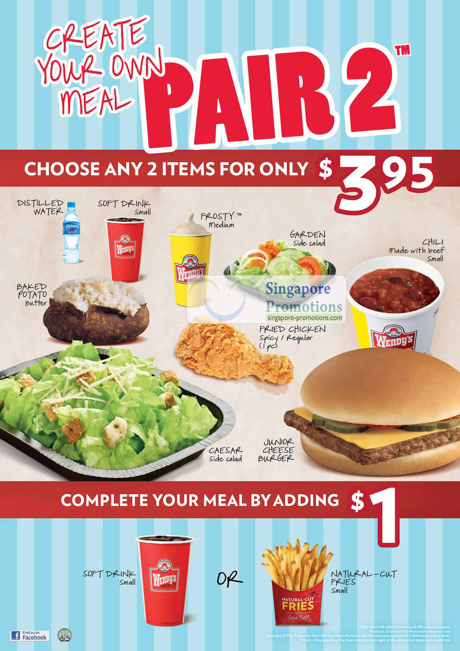 Wendys 8 Aug 2011 » Wendy’s Choose Two Items For $3.95 Promotion 8 – 26 ...