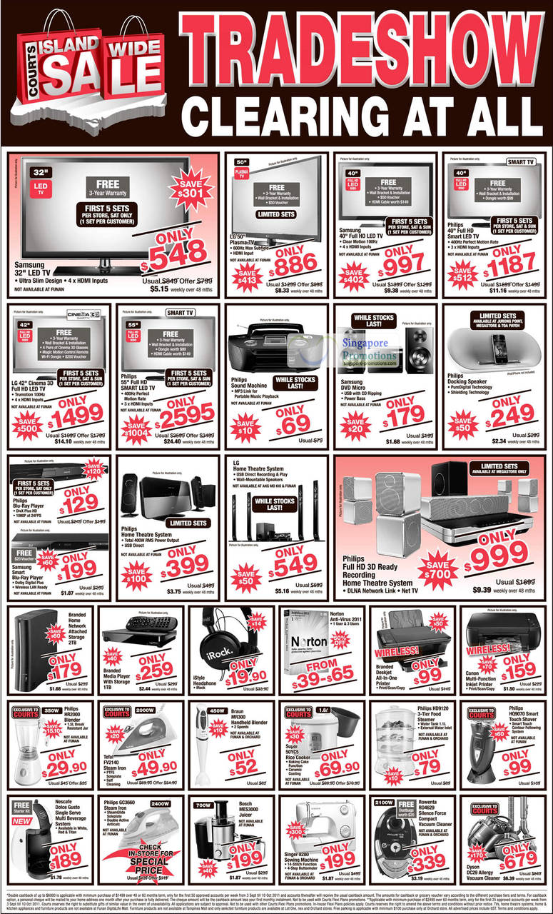 10 Sep TV, LED, Plasma, Smart TV, Philips HQ9070 Smart Touch Shaver, HD9120 3-Tier Food Steamer, Supor 50YC5 Rice Cooker