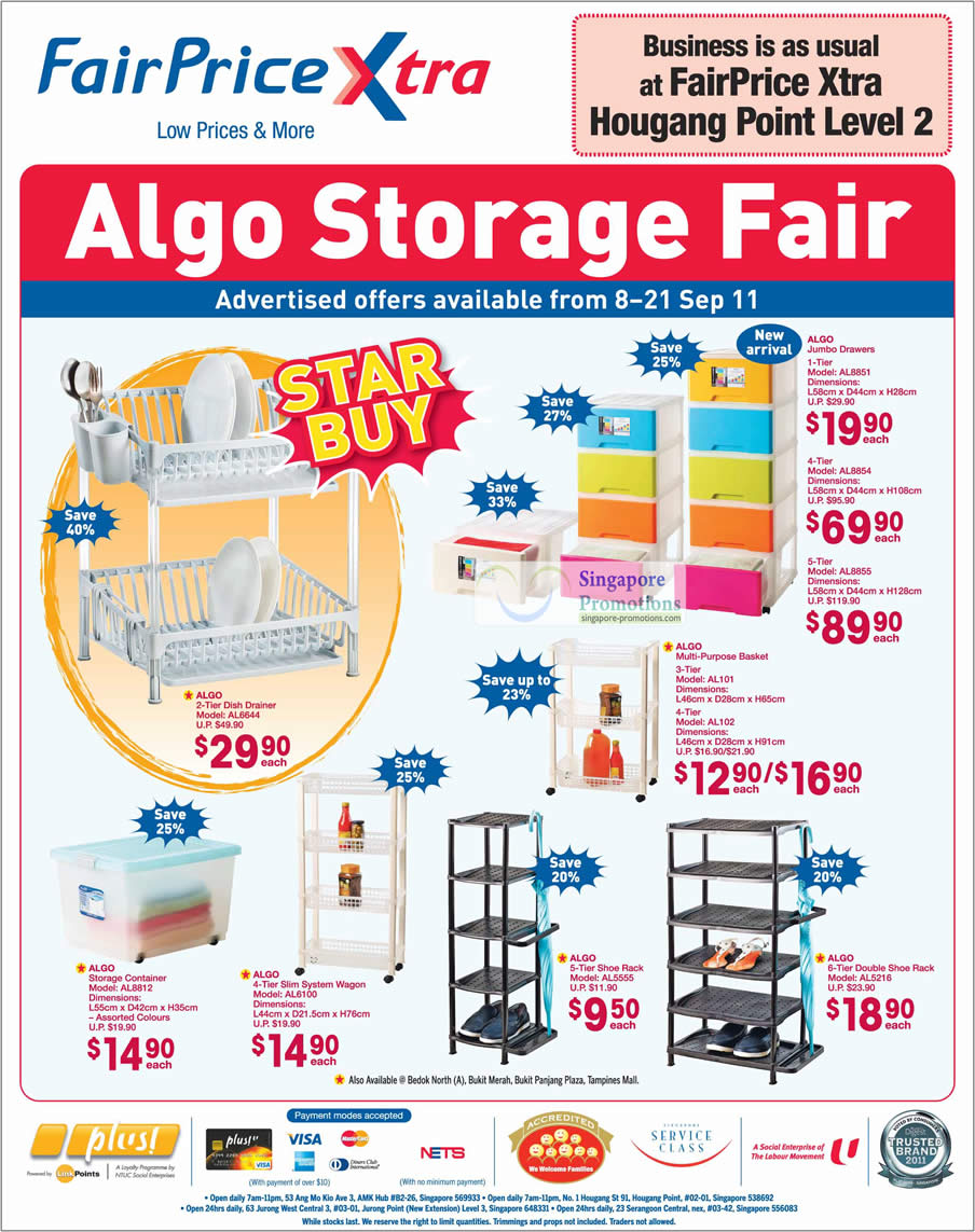 Featured image for NTUC Fairprice Air Conditioner, Electronics, Home Appliances, Algo Storage & Super Saver Offers 8 - 21 Sep 2011