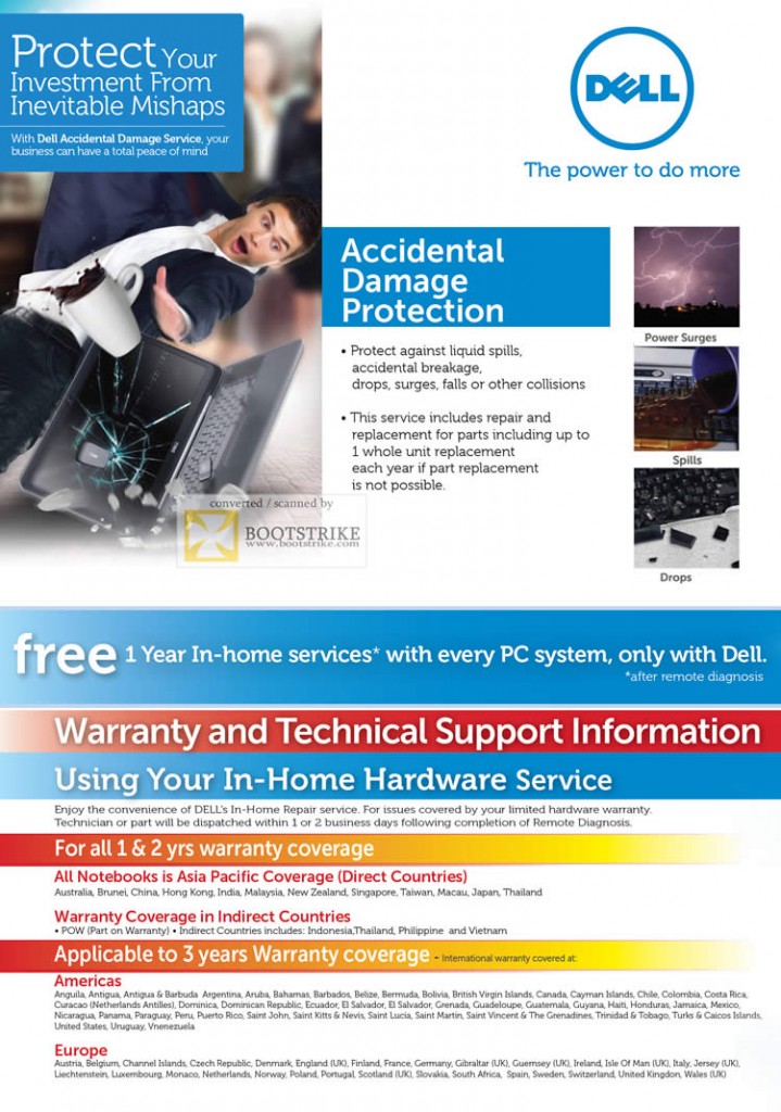 Dell Accidental Damage Services Protection, Free In-Home Service, International Warranty Countries