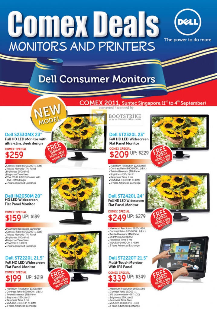 Dell Monitors LED S2330MX ST2320L IN2030M ST2420L ST2220L ST2220T IPS