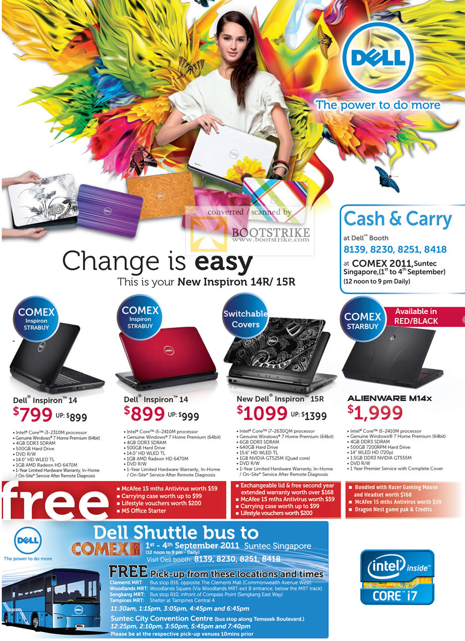 Featured image for Dell Notebooks, Desktop PC, Monitors, Printers & Projectors COMEX 2011 Price List 1 - 4 Sep 2011