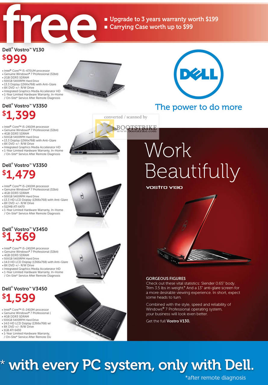 Dell Notebooks Vostro V130 V3350 V3450