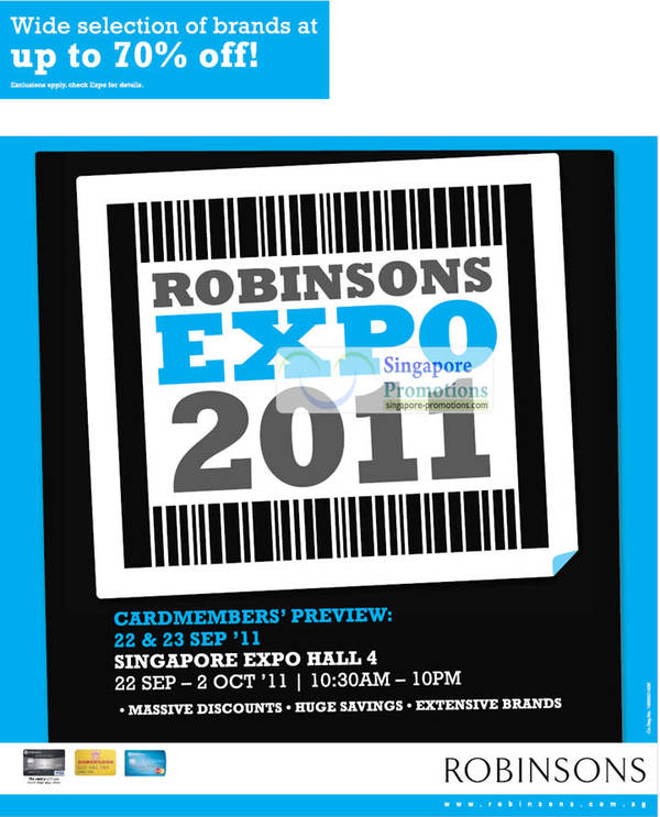 Featured image for (EXPIRED) Robinsons Expo 2011 Sale @ Singapore Expo 22 Sep – 2 Oct 2011