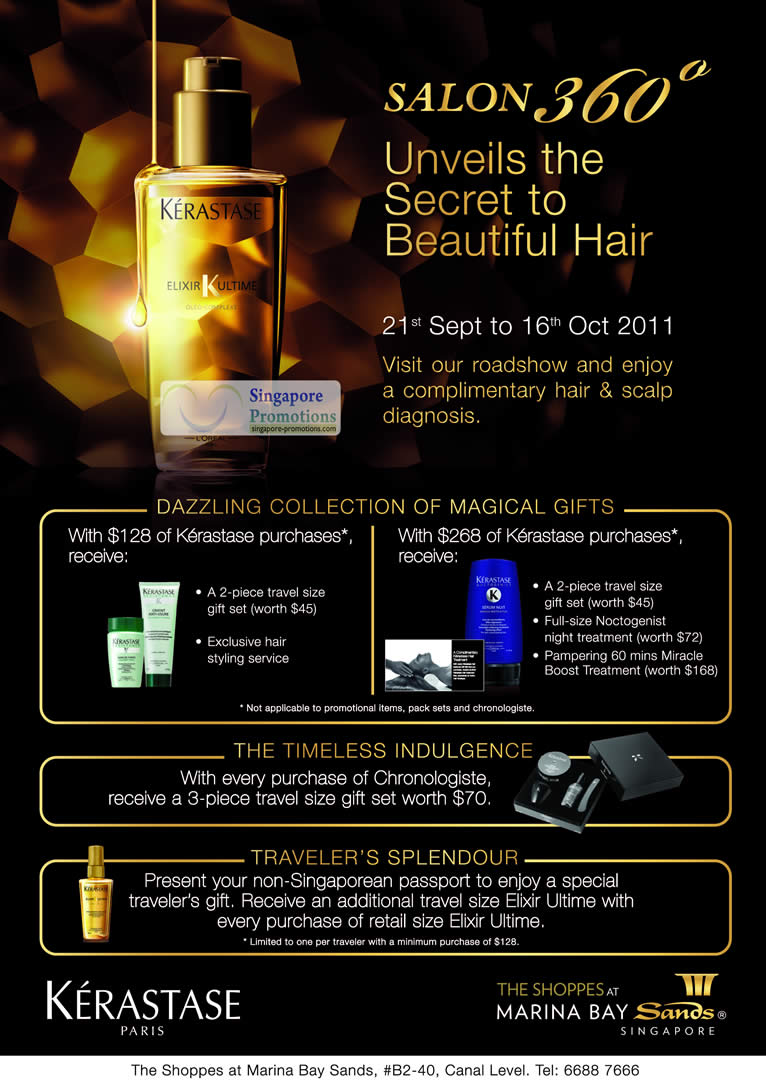 Kerastase Salon 360 Free Hair And Scalp Diagnosis » Lancome & Kerastase  Free Diagnoses & Treatments @ The Shoppes 21 Sep – 16 Oct 2011 |  