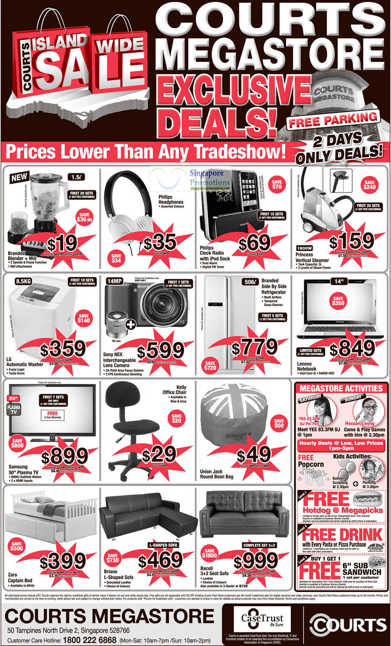 Limited Deals, Philips Clock Radio, Princess Vertical Steamer, LG Washing Machine, Lenovo Notebook, Samsung TV, Kelly Office Chair