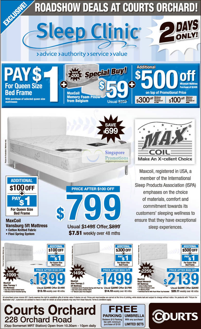 MaxCoil Vansburg Mattress, Aloe Therapy 1, 3, Royal Monarch