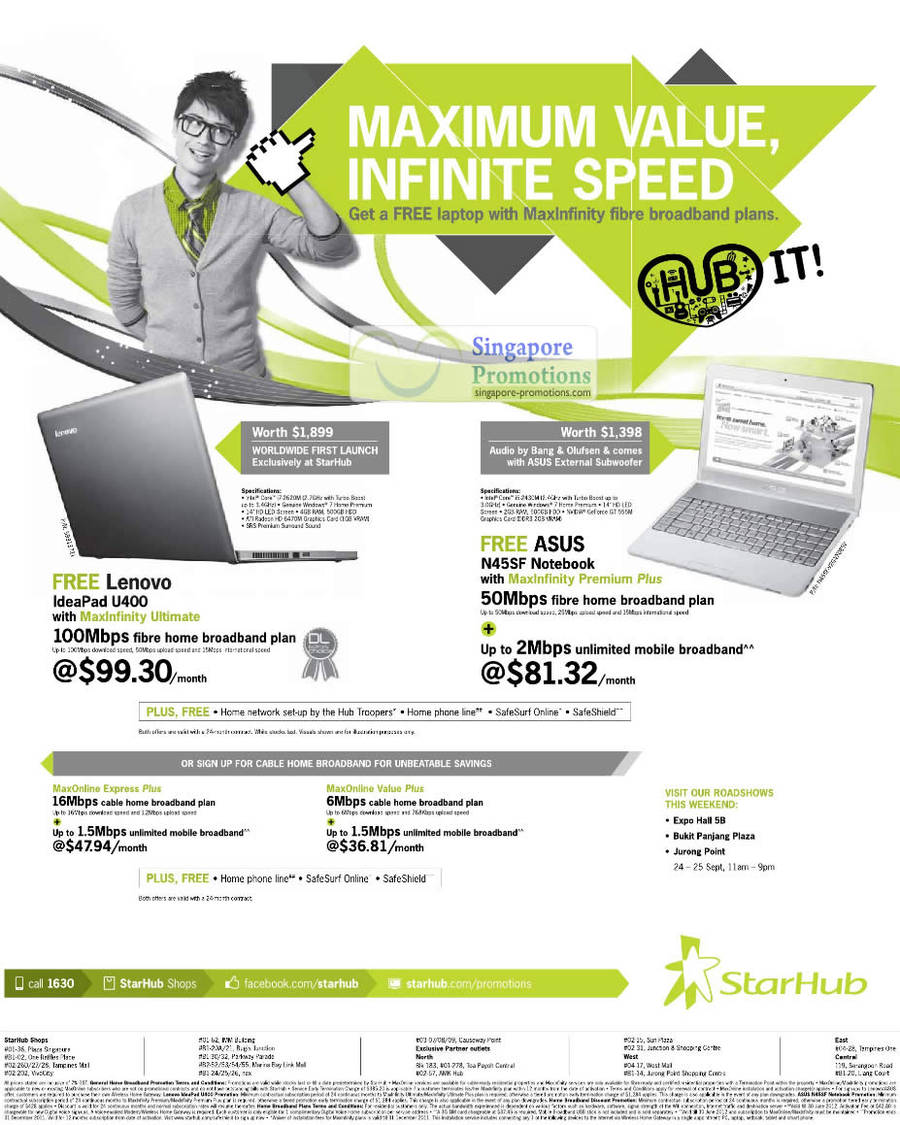 MaxInfinity Ultimate 100Mbps Free Lenovo IdeaPad U400, MaxInfinity Premium Plus 50Mbps Free ASUS N45SF, MaxOnline Express Plus, Value Plus